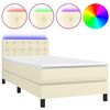 vidaXL Box spring postel s matrac&iacute; a LED kr&eacute;mov&aacute; 100x200 cm uměl&aacute; kůže