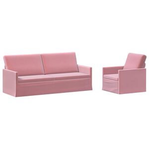 vidaXL Set pohovek 2 pcs Růžov&aacute; Samet