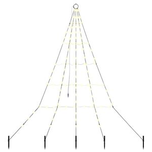 vidaXL LED v&aacute;nočn&iacute; strom EKENAS 182 cm 112 LED Tepl&aacute; b&iacute;l&aacute; Ocel