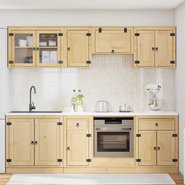 vidaXL Truhl&aacute;řsk&yacute; s polic&iacute; SKI 8 pcs Medov&aacute; Hněd&aacute; Masivn&iacute; borov&eacute; dřevo