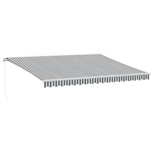 vidaXL Ručně zatahovac&iacute; mark&yacute;za antracitov&aacute; a b&iacute;l&aacute; 450 x 350 cm