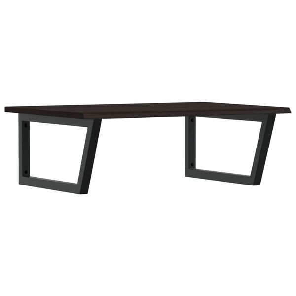 vidaXL Deska pod umyvadlo n&aacute;stěnn&aacute; ocel a masivn&iacute; dubov&eacute; dřevo