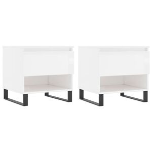 vidaXL Konferenčn&iacute; stolky 2 ks leskl&eacute; b&iacute;l&eacute; 50x46x50cm kompozitn&iacute; dřevo