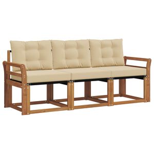 vidaXL Venkovn&iacute; pohovkov&aacute; souprava 3 pcs Přirozen&aacute; a B&eacute;žov&aacute;