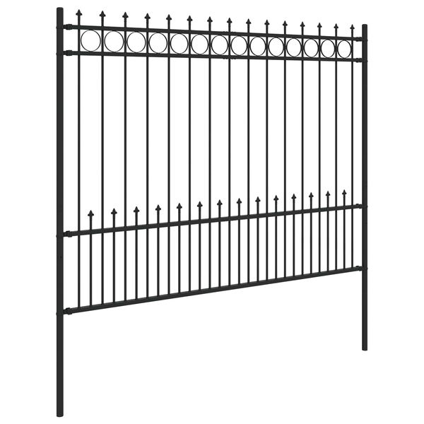 vidaXL H&aacute;d&iacute; kroužkov&yacute; plot Čern&aacute; 200 x 200 cm Pr&aacute;&scaron;kově lakovan&aacute; ocel