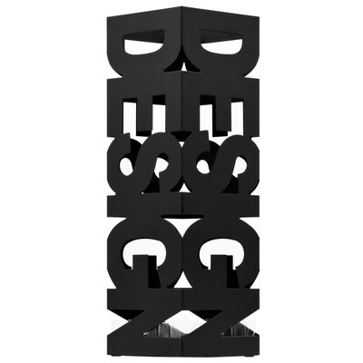 vidaXL Stojan na deštníky Design ocelový černý