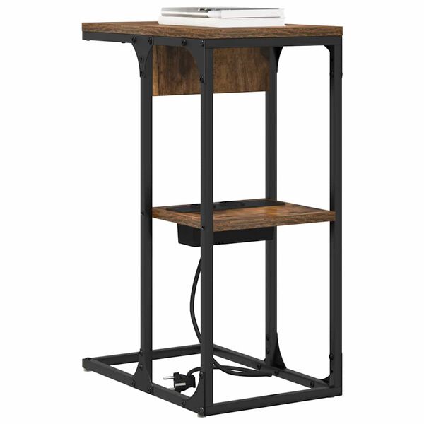 vidaXL Nočn&iacute; skř&iacute;ňka Kouřov&yacute; dub 41,5 x 26 x 60,5 cm kompozitn&iacute; dřevo