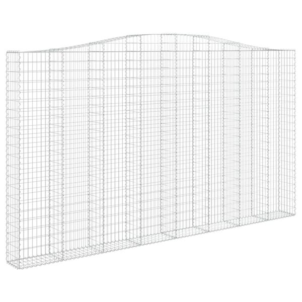 vidaXL Klenutý gabionový koš 400 x 30 x 220/240 cm pozinkované železo