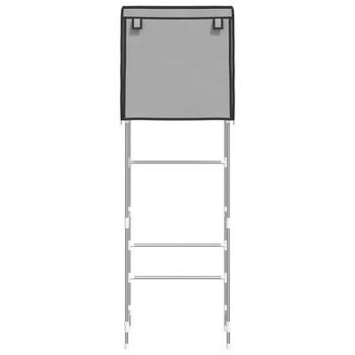 vidaXL 2patrový úložný regál nad toaletu šedý 56 x 30 x 170 cm železo