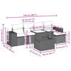 vidaXL 6d&iacute;ln&aacute; zahradn&iacute; sedac&iacute; souprava s podu&scaron;kami hněd&aacute; polyratan