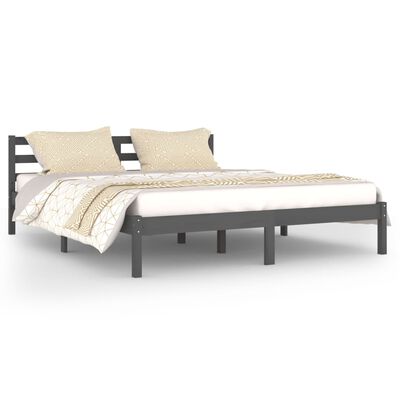 vidaXL Rám postele masivní borové dřevo 160 x 200 cm šedý