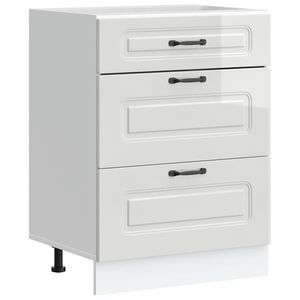 vidaXL Kuchyňsk&aacute; spodn&iacute; skř&iacute;ňka "Kalmar" z vysoce leskl&eacute;ho b&iacute;l&eacute;ho dřeva