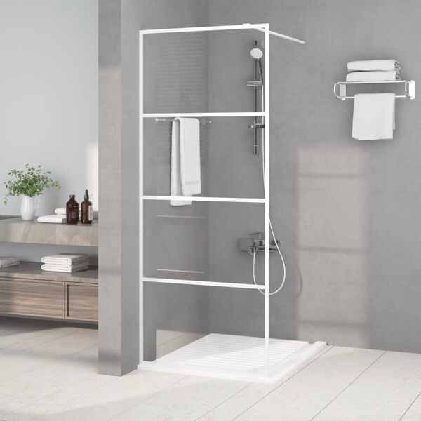 vidaXL Sprchová zástěna walk-in bílá 80 x 195 cm čiré ESG sklo