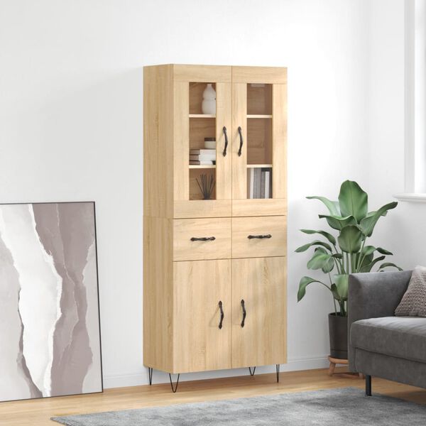 vidaXL Skř&iacute;ň highboard dub sonoma 69,5 x 34 x 180 cm kompozitn&iacute; dřevo