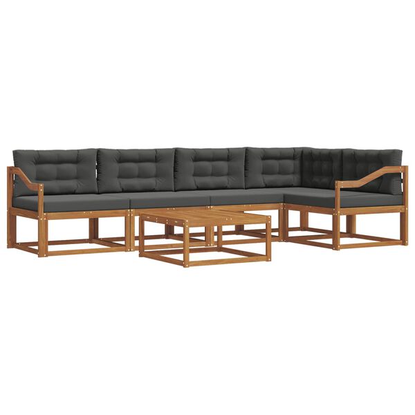 vidaXL Venkovn&iacute; pohovkov&aacute; souprava 6 pcs Přirozen&aacute; a Anthracitov&aacute;