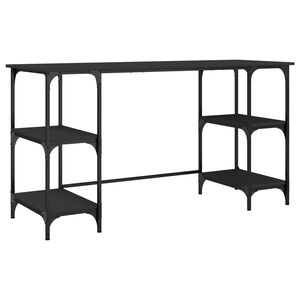 vidaXL Psac&iacute; stůl čern&yacute; 140 x 50 x 75 cm kov a kompozitn&iacute; dřevo