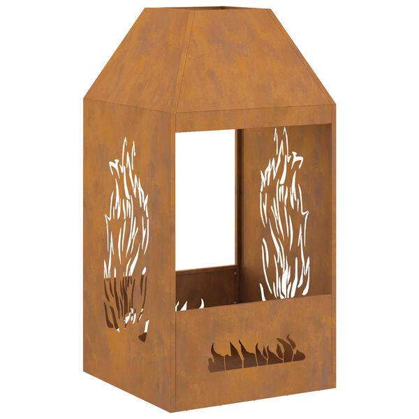 vidaXL Ohniště Hnědá 50 x 50 x 100 cm Ocel