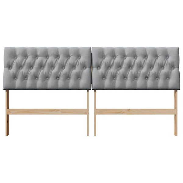 vidaXL Čalouněné čelo postele Světle šedá 180 cm Masivní borové dřevo