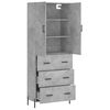 vidaXL Skř&iacute;ň highboard betonově &scaron;ed&aacute; 69,5x34x180 cm kompozitn&iacute; dřevo