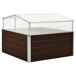 vidaXL Sklen&iacute;k hněd&yacute; 100 x 100 x 85 cm pozinkovan&aacute; ocel