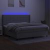 vidaXL Box spring postel s matrac&iacute; a LED světle &scaron;ed&aacute; 200x200 cm textil