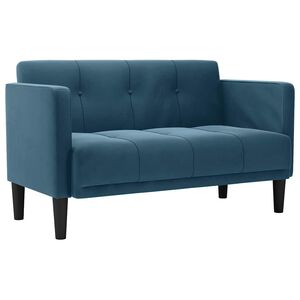 vidaXL Loveseat Sofa modr&aacute; 111 cm samet
