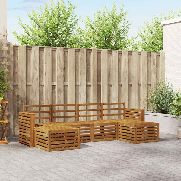 vidaXL Sedac&iacute; soupravy 6 pcs Př&iacute;rodn&iacute; Masivn&iacute; ak&aacute;tov&eacute; dřevo