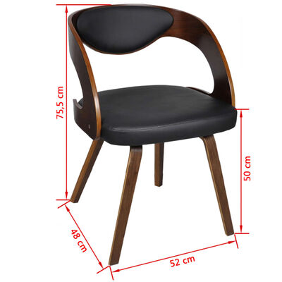 vidaXL Jídelní židle 4 ks hnědé ohýbané dřevo a umělá kůže