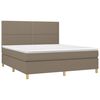 vidaXL Box spring postel s matrac&iacute; a LED taupe 180x200 cm textil