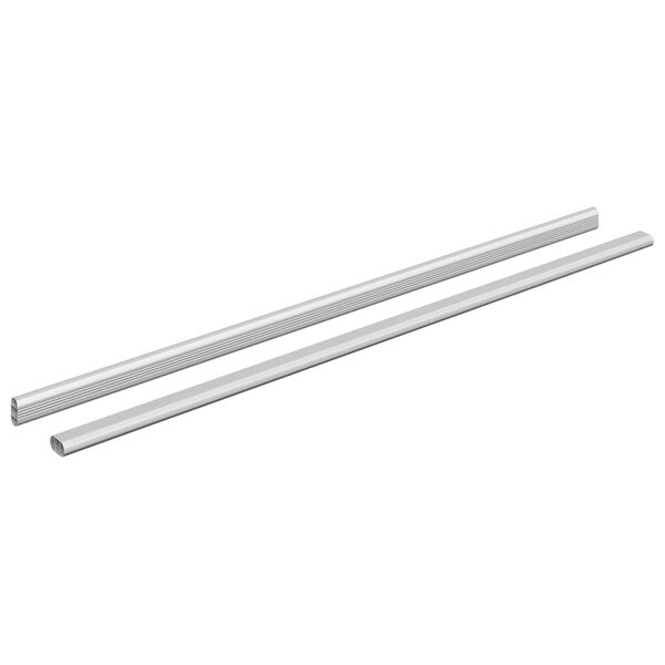 vidaXL Tyč Skř&iacute;ně 2 pcs Stř&iacute;brn&aacute; 764 x 15 x 29 mm Hlin&iacute;kov&aacute; slitina