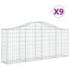vidaXL Klenut&eacute; gabionov&eacute; ko&scaron;e 9 ks 200x30x80/100 cm pozinkovan&eacute; železo