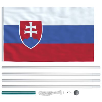 vidaXL Slovenská vlajka a stožár hliník 6,2 m
