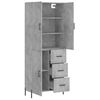 vidaXL Skř&iacute;ň highboard betonově &scaron;ed&aacute; 69,5x34x180 cm kompozitn&iacute; dřevo