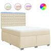 vidaXL Box spring postel s matrac&iacute; kr&eacute;mov&aacute; 140x190 cm textil