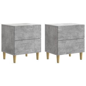 vidaXL Nočn&iacute; skř&iacute;ňka se z&aacute;suvkou 2 pcs Betonově &scaron;ed&aacute; 43 x 34,5 x 48 cm