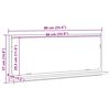 vidaXL Zrcadlová police Staré dřevo 90 x 10,5 x 37 cm kompozitní dřevo