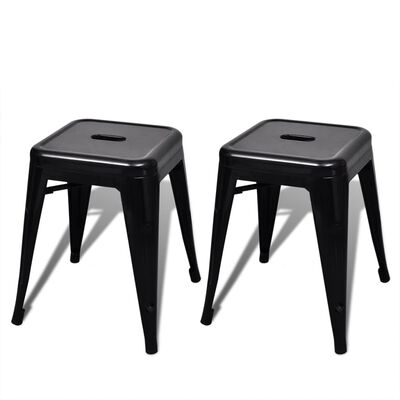 vidaXL Stohovatelné stoličky 2 ks černé kov