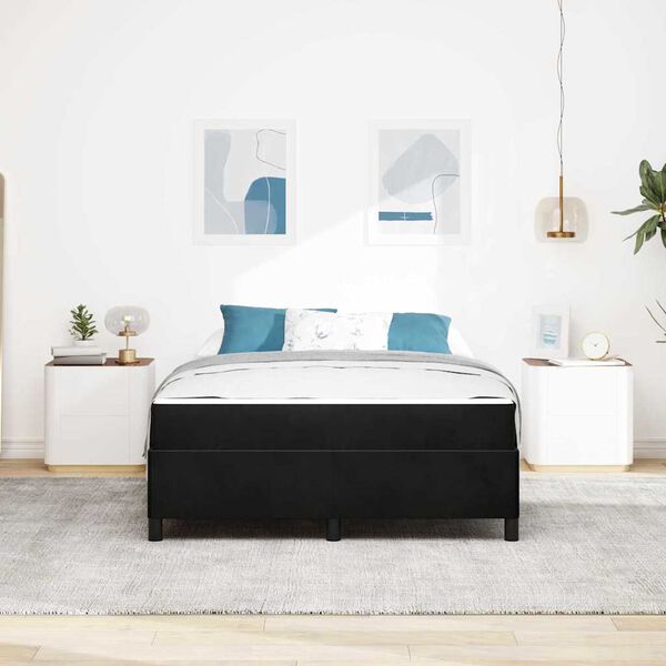 vidaXL R&aacute;m postele s matrac&iacute; Čern&aacute; 140 x 190 cm textil