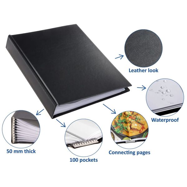 rillstab Katalogov&aacute; kniha A4 100 kapes čern&aacute;