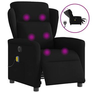 vidaXL Elektrick&eacute; mas&aacute;žn&iacute; polohovac&iacute; křeslo čern&eacute; textil
