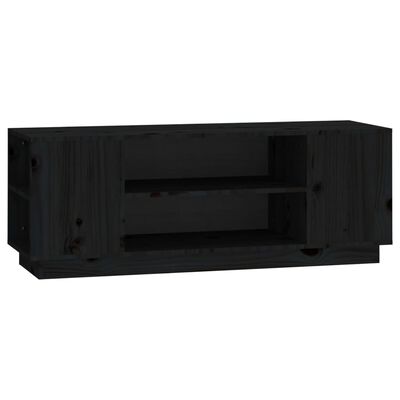 vidaXL TV skříňka černá 110x35x40,5 cm masivní borové dřevo
