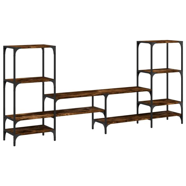 vidaXL TV skříňka kouřový dub 206,5 x 28,5 x 95 cm kompozitní dřevo