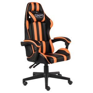 vidaXL Hern&iacute; židle černo-oranžov&aacute; uměl&aacute; kůže