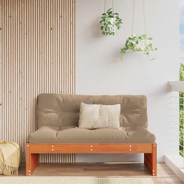 vidaXL Středn&iacute; pohovka do zahrady Masivn&iacute; borovice Voskově Hněd&aacute;