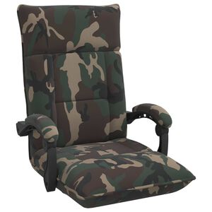 vidaXL Nastaviteln&aacute; podlahov&aacute; židle Arm&aacute;dně zelen&aacute; Textil