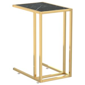 vidaXL Stolek na notebook čern&yacute; mramor 50 x 35 x 65 cm tvrzen&eacute; sklo