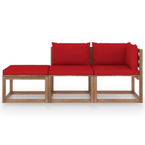 vidaXL 3d&iacute;ln&aacute; zahradn&iacute; sedac&iacute; souprava z palet s podu&scaron;kami borovice