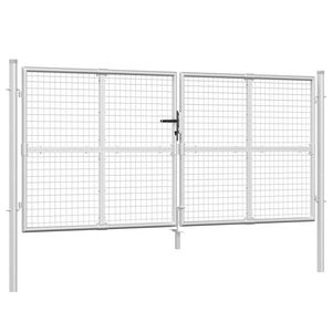 vidaXL Pletiv&aacute; zahradn&iacute; branka stř&iacute;brn&aacute; 300 x 125 cm pozinkovan&aacute; ocel
