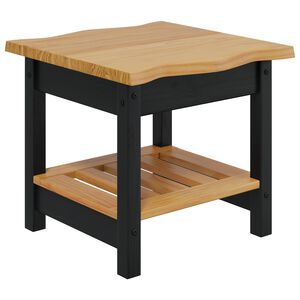 VidaXL Bočn&iacute; stůl s polic&iacute; s &uacute;loži&scaron;těm EKAI Čern&aacute; 50 x 50 x 45,5 cm