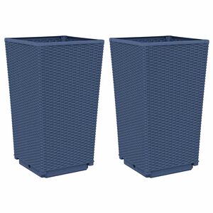 vidaXL Zahradn&iacute; květin&aacute;če 2 ks modr&aacute; &scaron;ed&aacute; 32,5 x 32,5 x 57 cm PP